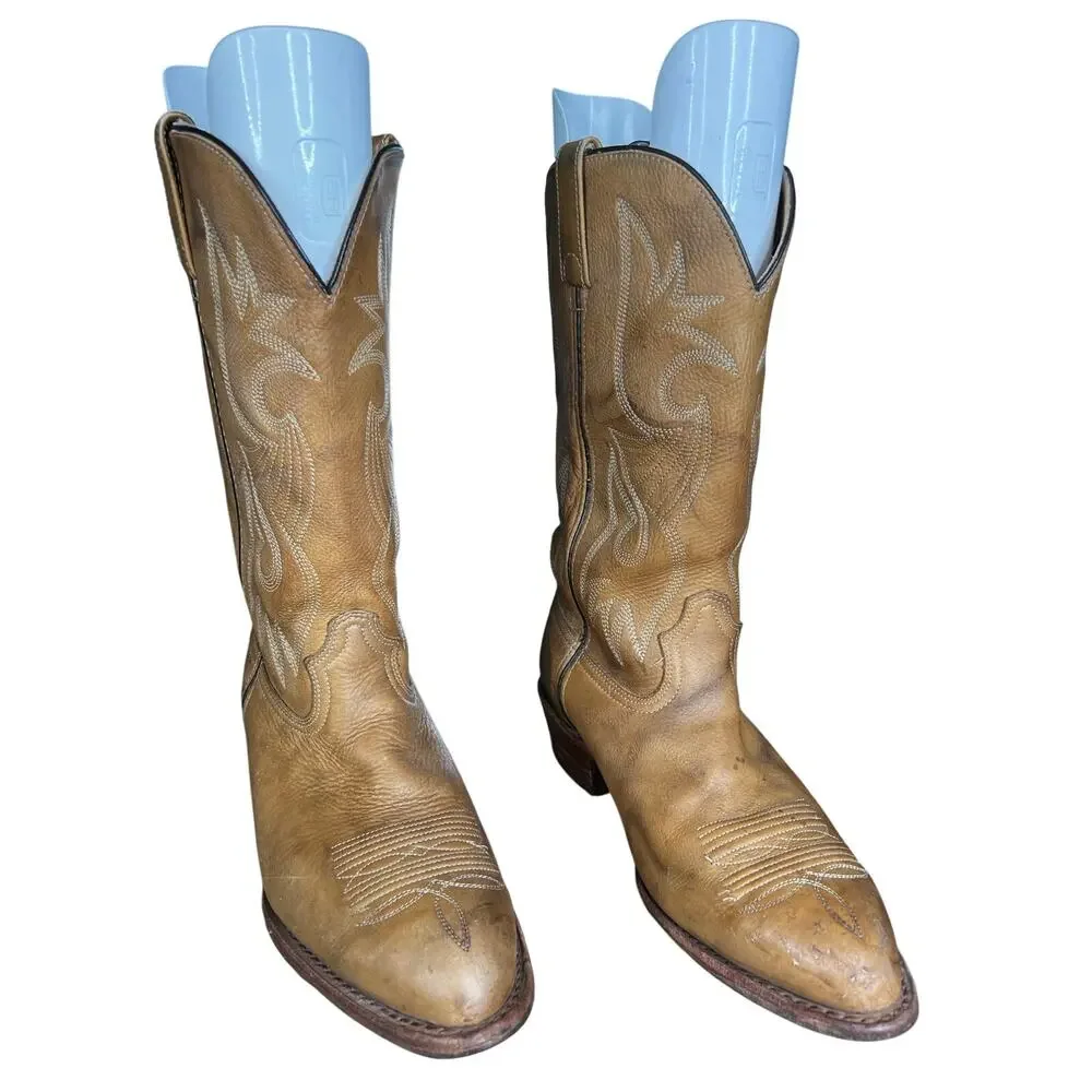 Vintage Durango Men’s Brown Leather Wide Western Cowboy Boots Size US 9 EE
